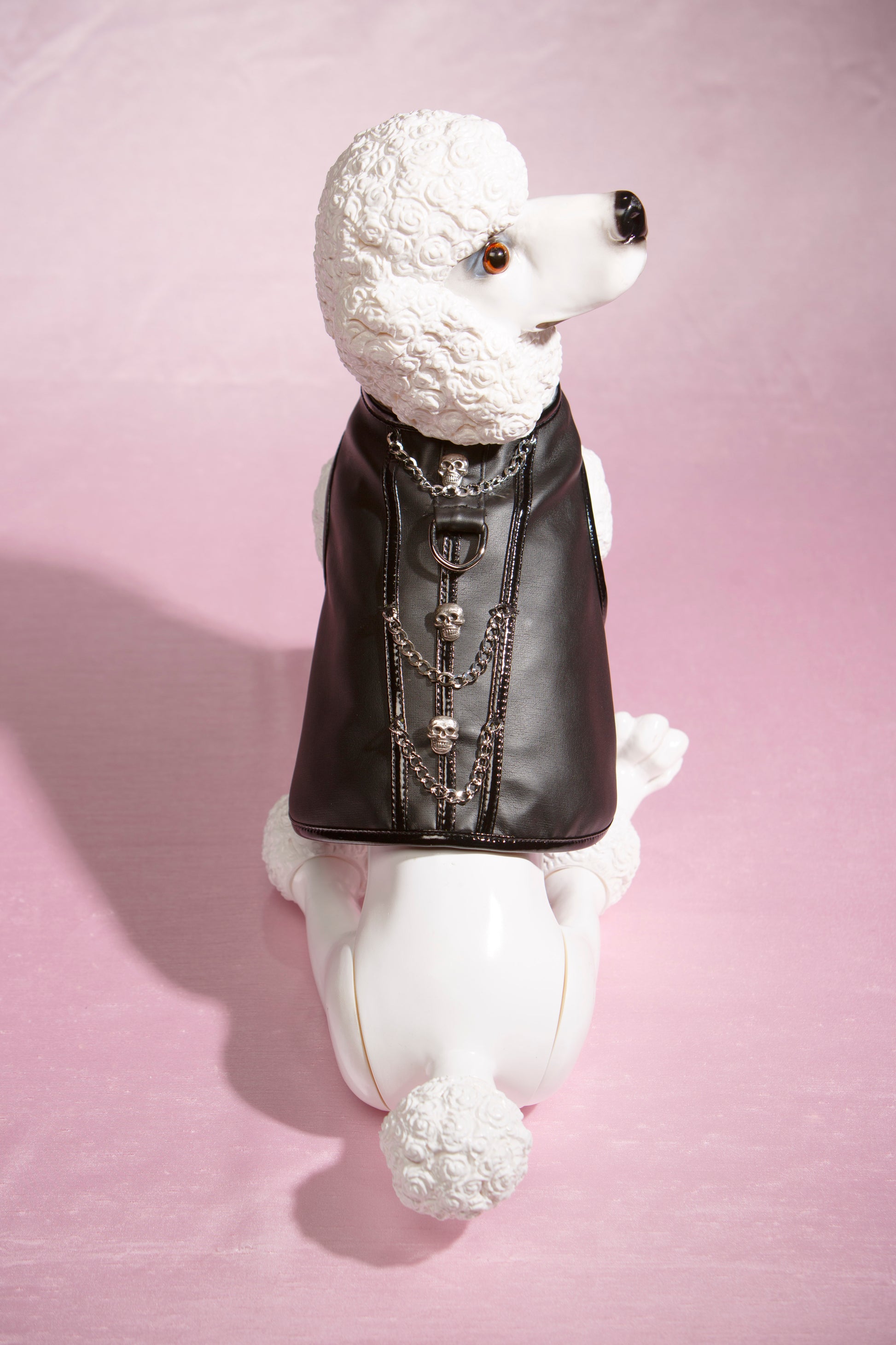 Faux Leather Skulls Vest by Hollywood Poochie
