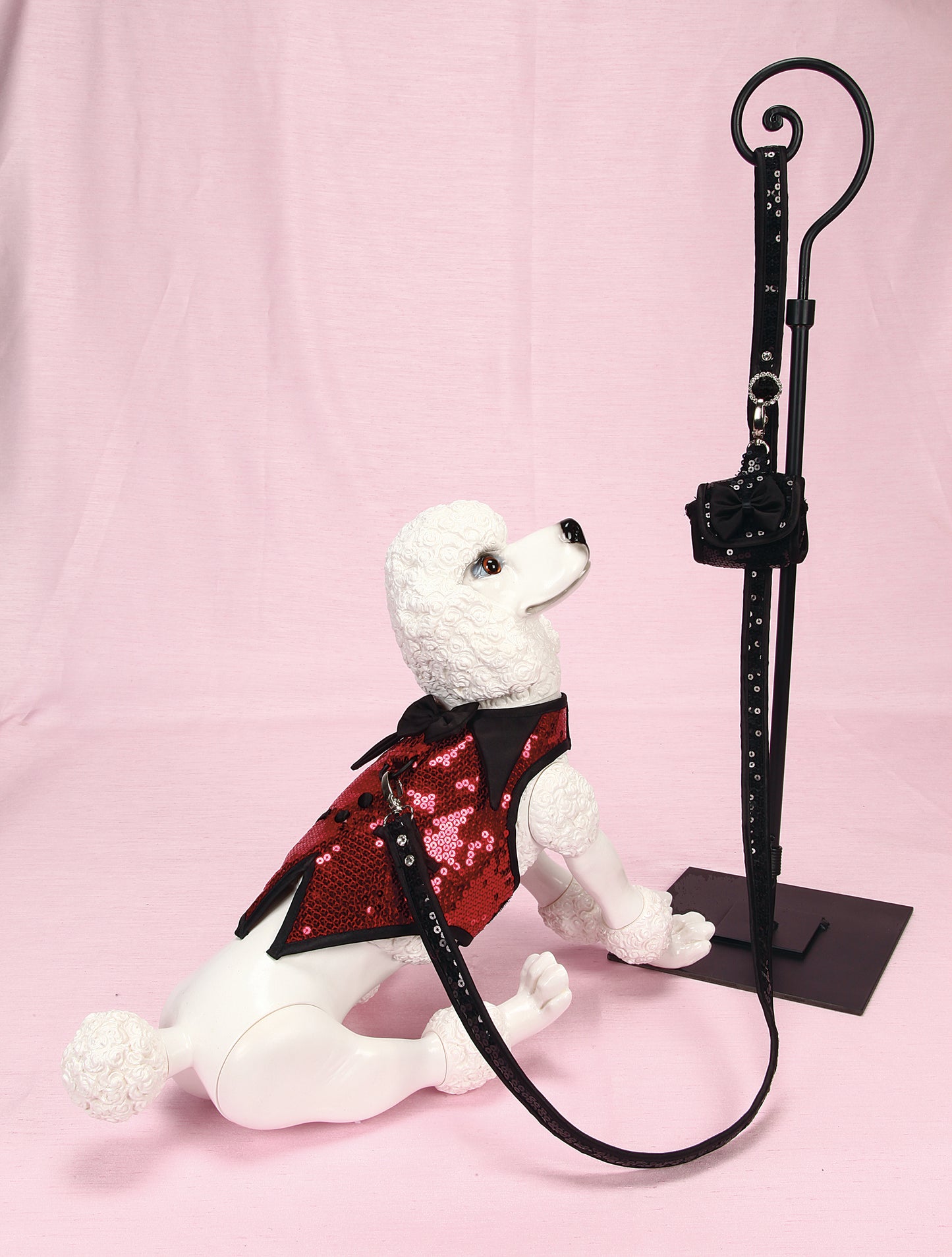 Tuxedo Sequins & Satin Vest — Red/Black by Hollywood Poochie