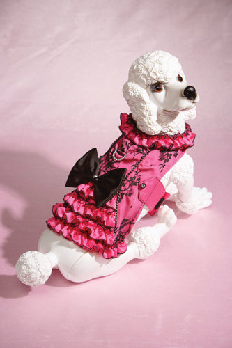 Satin Ruffle Harness — Hot Pink by Hollywood Poochie