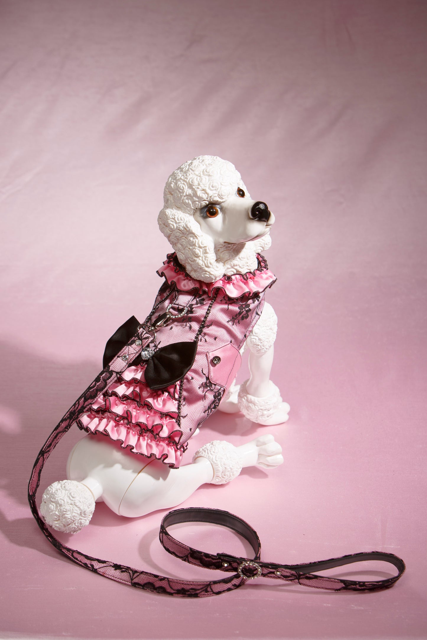 Satin Ruffle Harness — Light Pink by Hollywood Poochie