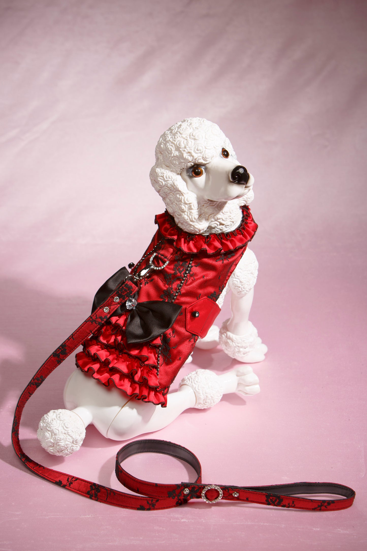 Satin Ruffle Harness — Red by Hollywood Poochie