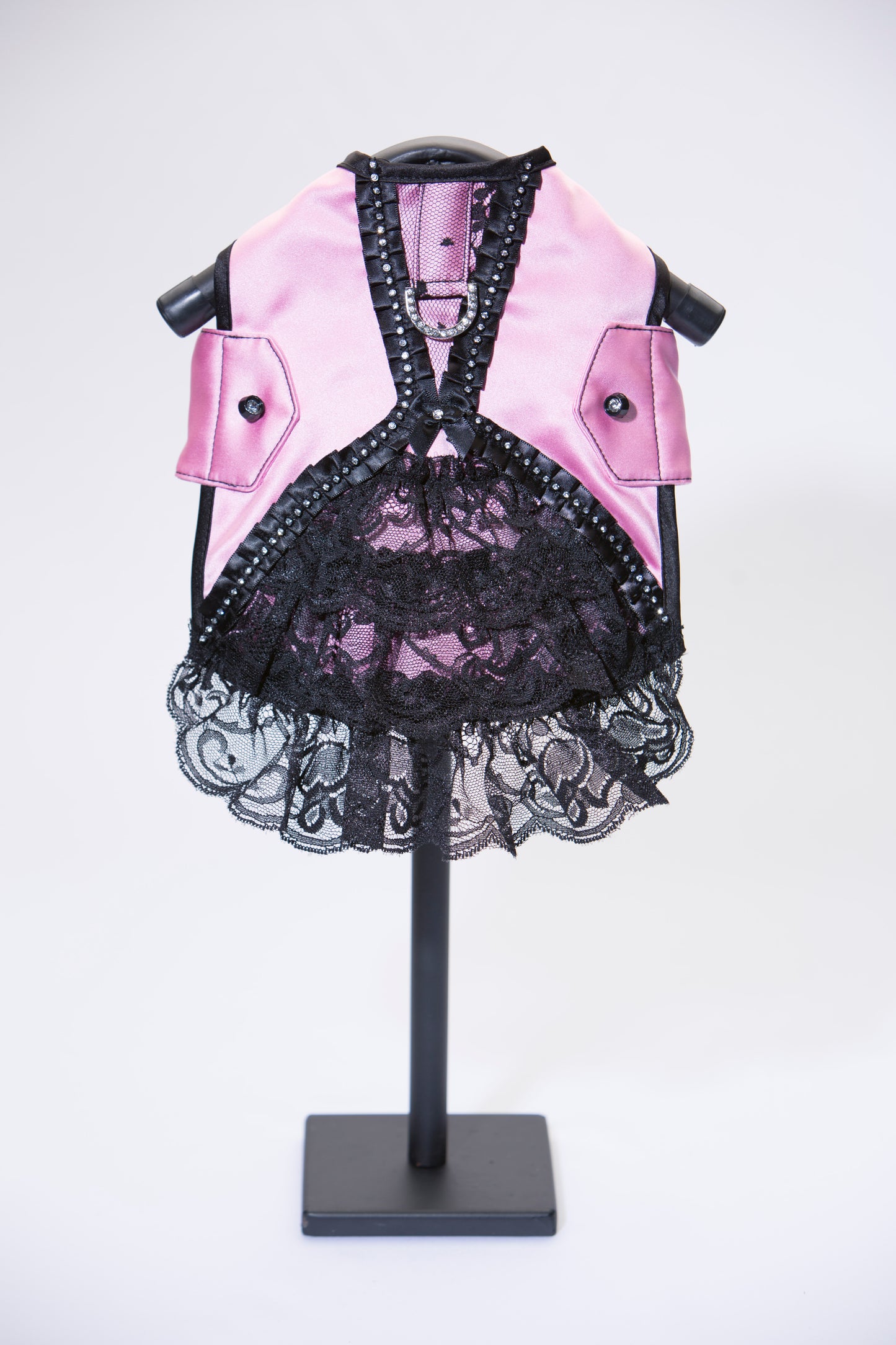 Minibow Satin Ruffle Harness — Light Pink by Hollywood Poochie